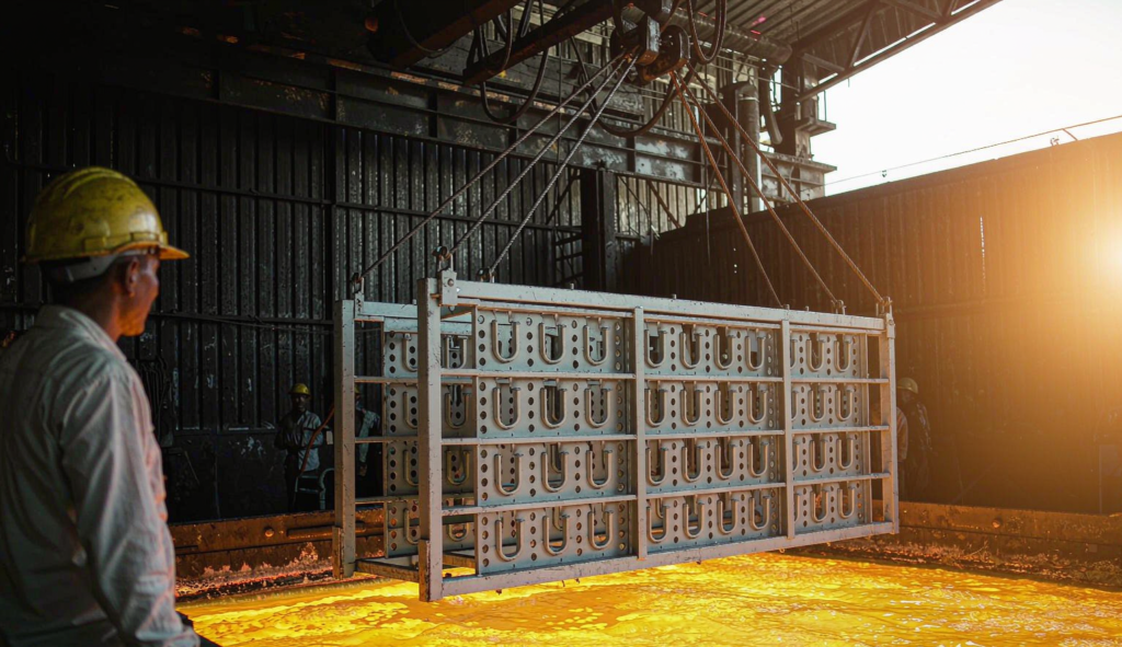 Cable tray sections during hot-dip galvanizing